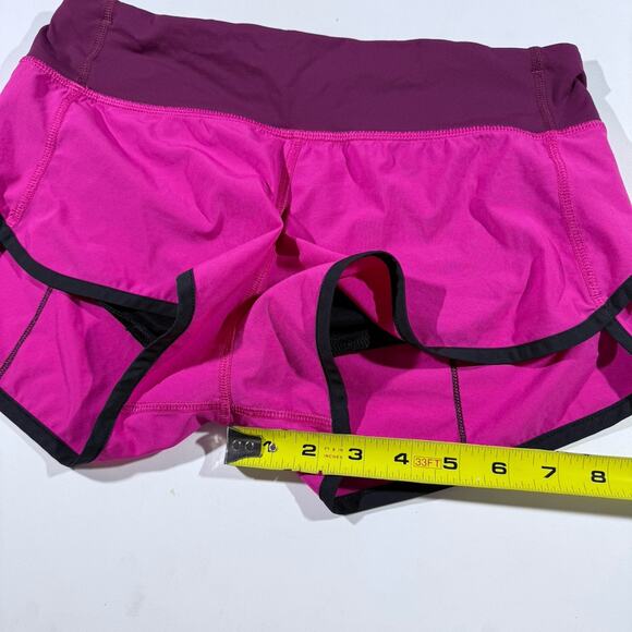 Lululemon Speed Up Shorts 2.5” Size 4 Hot Pink Magenta Black Trim Running - Picture 8 of 10